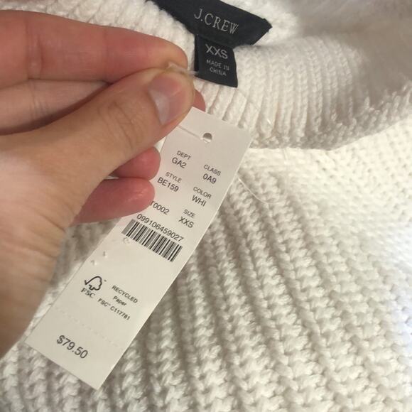 NWT J. Crew Relaxed rollneck™ knit cotton sweater in white XXS - Picture 6 of 11